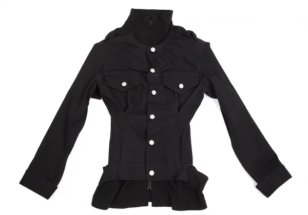 【SALE】ヨウジヤマモト ファムyohji yamamoto FEMME デニムレイヤードジップブルゾン 黒1 K-69127_010