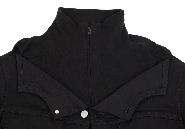 【SALE】ヨウジヤマモト ファムyohji yamamoto FEMME デニムレイヤードジップブルゾン 黒1 K-69127_003