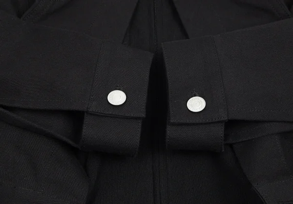 【SALE】ヨウジヤマモト ファムyohji yamamoto FEMME デニムレイヤードジップブルゾン 黒1 K-69127_007