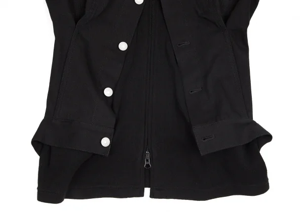 【SALE】ヨウジヤマモト ファムyohji yamamoto FEMME デニムレイヤードジップブルゾン 黒1 K-69127_009