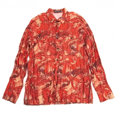 【SALE】イッセイミヤケメン ISSEY MIYAKE MEN ドラゴン柄プリーツ長袖シャツ