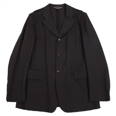コムデギャルソン オムプリュスCOMME des GARCONS HOMME PLUS ウールギャバインサイドアウトシームジャケット 黒