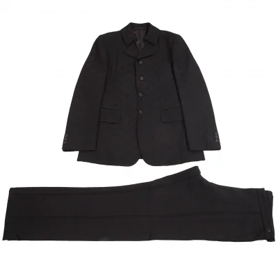 コムデギャルソン オムプリュスCOMME des GARCONS HOMME PLUS エンブレムジャカードセットアップスーツ 黒