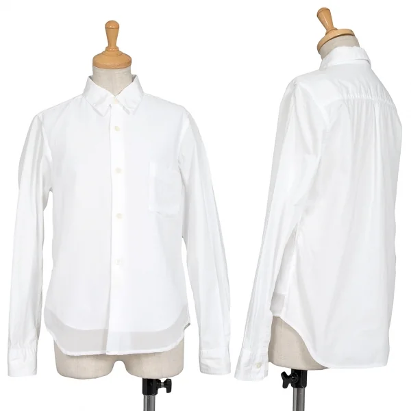 【SALE】コムコム コムデギャルソンCOMME des GARCONS フロントシフォンレイヤードデザインシャツ 白XS K-69204_001