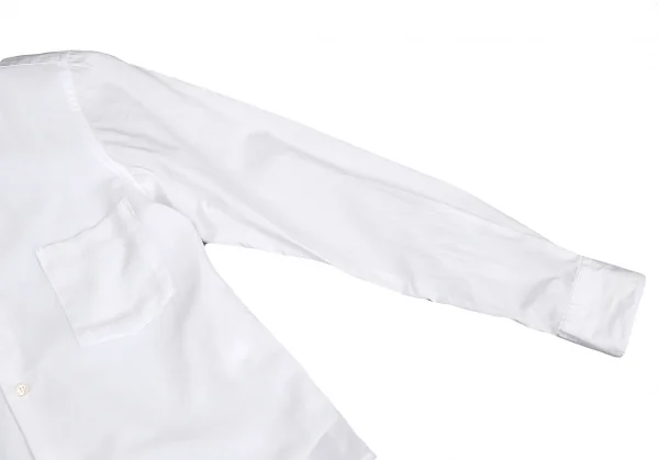 【SALE】コムコム コムデギャルソンCOMME des GARCONS フロントシフォンレイヤードデザインシャツ 白XS K-69204_006