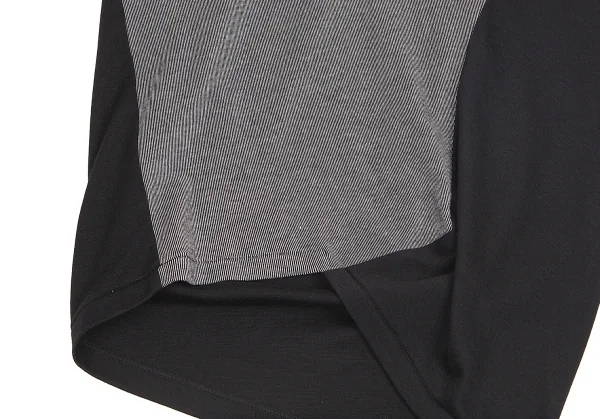 【SALE】ヨウジヤマモト ファムYohji Yamamoto FEMME 前後切替デザイン変形カットソー 黒グレー2 K-69208_011