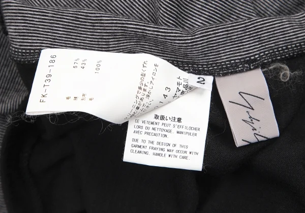 【SALE】ヨウジヤマモト ファムYohji Yamamoto FEMME 前後切替デザイン変形カットソー 黒グレー2 K-69208_013