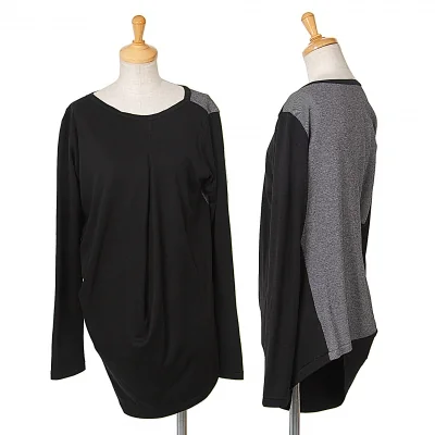 【SALE】ヨウジヤマモト ファムYohji Yamamoto FEMME 前後切替デザイン変形カットソー