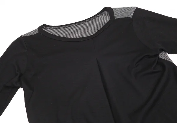 【SALE】ヨウジヤマモト ファムYohji Yamamoto FEMME 前後切替デザイン変形カットソー 黒グレー2 K-69208_003