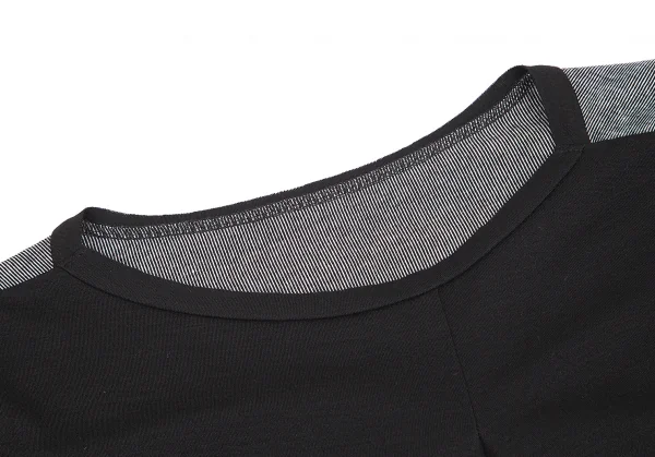 【SALE】ヨウジヤマモト ファムYohji Yamamoto FEMME 前後切替デザイン変形カットソー 黒グレー2 K-69208_004