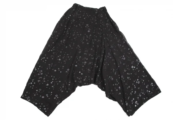 【SALE】ヨウジヤマモト ファムYohji Yamamoto FEMME 特殊プリントサルエルパンツ 黒2 K-69209_008
