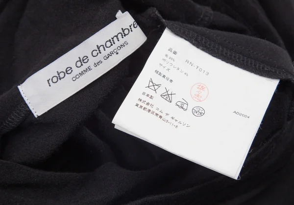 【SALE】ローブドシャンブル コムデギャルソンrobe de chambre COMME des GARCONS サイドテープ斜行ハイネックストレッチカットソー 黒S位 K-69412_012