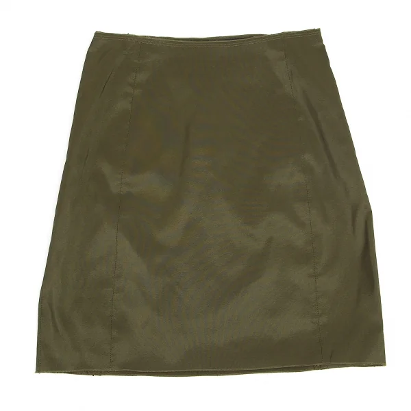 【SALE】ジルサンダーネイビーJIL SANDER NAVY ポリシルク光沢スカート カーキ34 K-69464_002