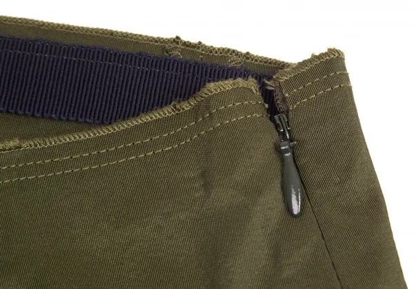 【SALE】ジルサンダーネイビーJIL SANDER NAVY ポリシルク光沢スカート カーキ34 K-69464_004