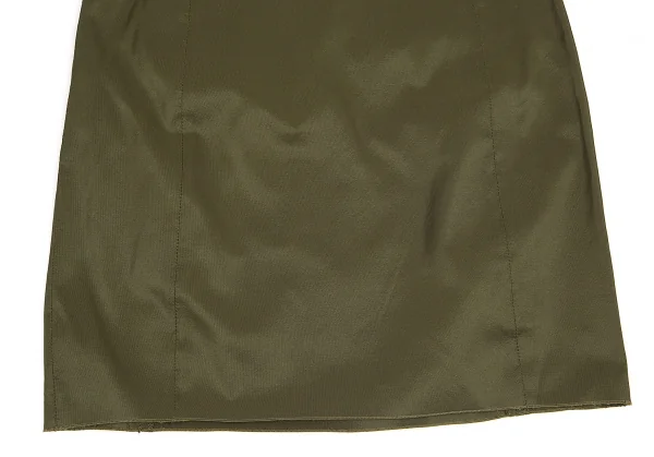 【SALE】ジルサンダーネイビーJIL SANDER NAVY ポリシルク光沢スカート カーキ34 K-69464_007