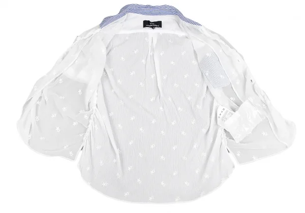 【SALE】トリコ コムデギャルソンtricot COMME des GARCONS刺繍シースルー半袖ブラウス 白M K-69523_010