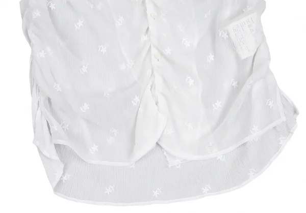 【SALE】トリコ コムデギャルソンtricot COMME des GARCONS刺繍シースルー半袖ブラウス 白M K-69523_007