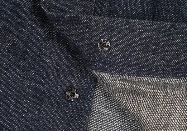 【SALE】コムコム コムデギャルソンCOMME des GARCONS 丸襟デニムロングコート 紺XS K-69563_010