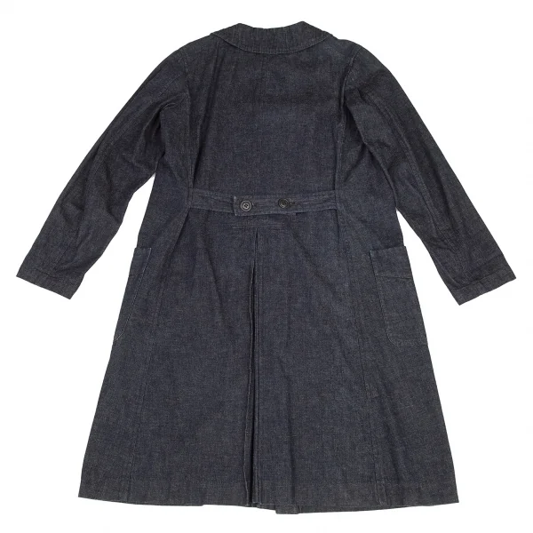 【SALE】コムコム コムデギャルソンCOMME des GARCONS 丸襟デニムロングコート 紺XS K-69563_012