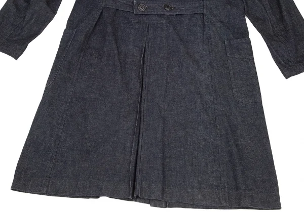 【SALE】コムコム コムデギャルソンCOMME des GARCONS 丸襟デニムロングコート 紺XS K-69563_014