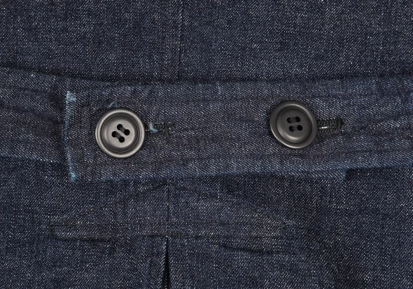 【SALE】コムコム コムデギャルソンCOMME des GARCONS 丸襟デニムロングコート 紺XS K-69563_015
