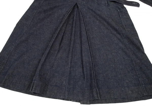 【SALE】コムコム コムデギャルソンCOMME des GARCONS 丸襟デニムロングコート 紺XS K-69563_017