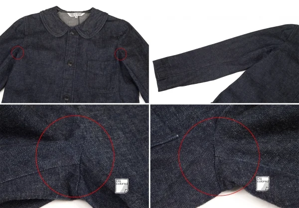 【SALE】コムコム コムデギャルソンCOMME des GARCONS 丸襟デニムロングコート 紺XS K-69563_004