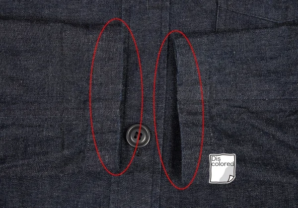 【SALE】コムコム コムデギャルソンCOMME des GARCONS 丸襟デニムロングコート 紺XS K-69563_005