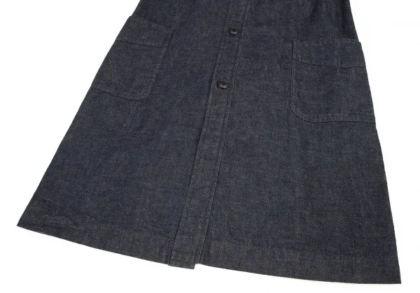 【SALE】コムコム コムデギャルソンCOMME des GARCONS 丸襟デニムロングコート 紺XS K-69563_007