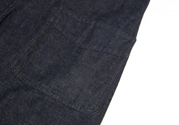 【SALE】コムコム コムデギャルソンCOMME des GARCONS 丸襟デニムロングコート 紺XS K-69563_008