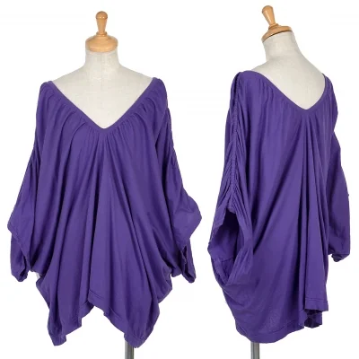 【SALE】イッセイミヤケ ミーISSEY MIYAKE me ドルマンビッグシルエットチュニックトップス 紫