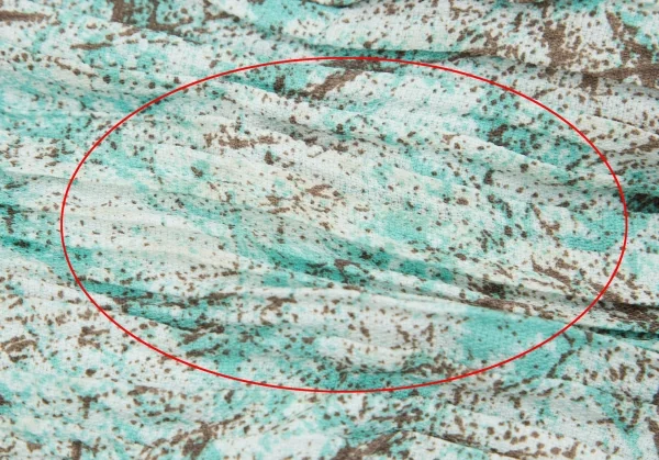 【SALE】イッセイミヤケISSEY MIYAKE シワプリーツペイント５分袖ワンピース 茶青2 K-70084_004