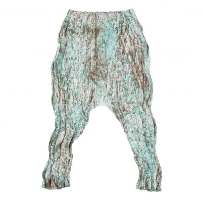 【SALE】イッセイミヤケISSEY MIYAKE シワプリーツペイントサルエルパンツ 茶青