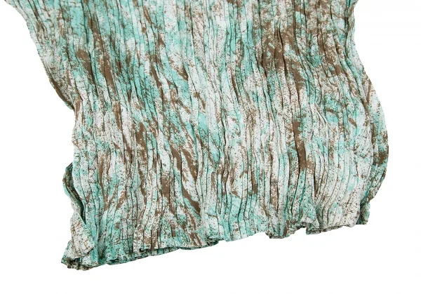 【SALE】イッセイミヤケISSEY MIYAKE ペイント柄ドルマンスリーブワイドトップス 茶青2 K-70086_010