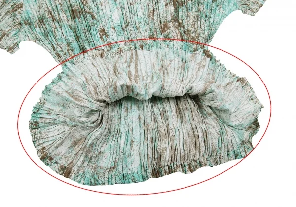 【SALE】イッセイミヤケISSEY MIYAKE ペイント柄ドルマンスリーブワイドトップス 茶青2 K-70086_011