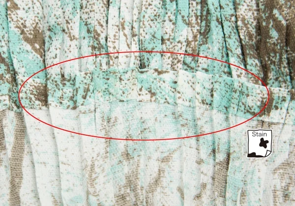 【SALE】イッセイミヤケISSEY MIYAKE ペイント柄ドルマンスリーブワイドトップス 茶青2 K-70086_012