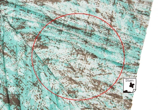 【SALE】イッセイミヤケISSEY MIYAKE ペイント柄ドルマンスリーブワイドトップス 茶青2 K-70086_006