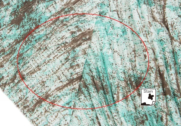 【SALE】イッセイミヤケISSEY MIYAKE ペイント柄ドルマンスリーブワイドトップス 茶青2 K-70086_007