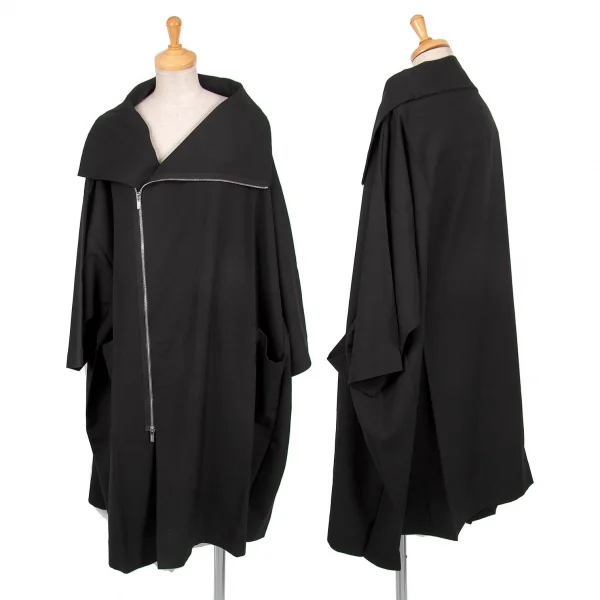 ISSEY MIYAKE 132 5. Double Zip High Neck Coat Black M-L (K-70130)
