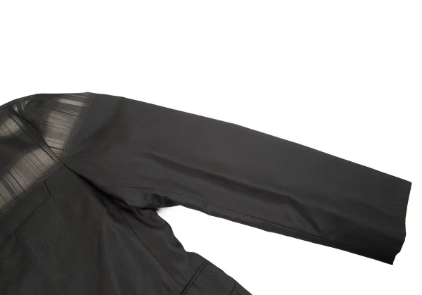【SALE】イッセイミヤケ メン エーポックISSEY MIYAKE MEN A-POC グラデーションチェック３Bポリシルクジャケット 黒2 K-70196_007