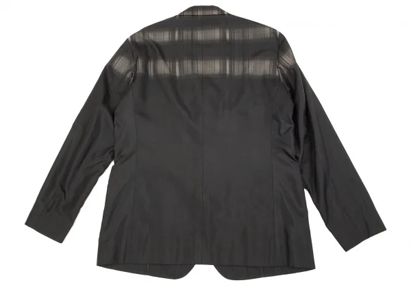 【SALE】イッセイミヤケ メン エーポックISSEY MIYAKE MEN A-POC グラデーションチェック３Bポリシルクジャケット 黒2 K-70196_014