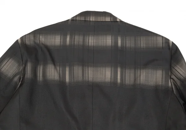 【SALE】イッセイミヤケ メン エーポックISSEY MIYAKE MEN A-POC グラデーションチェック３Bポリシルクジャケット 黒2 K-70196_015
