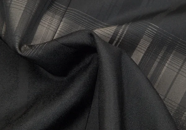 【SALE】イッセイミヤケ メン エーポックISSEY MIYAKE MEN A-POC グラデーションチェック３Bポリシルクジャケット 黒2 K-70196_017