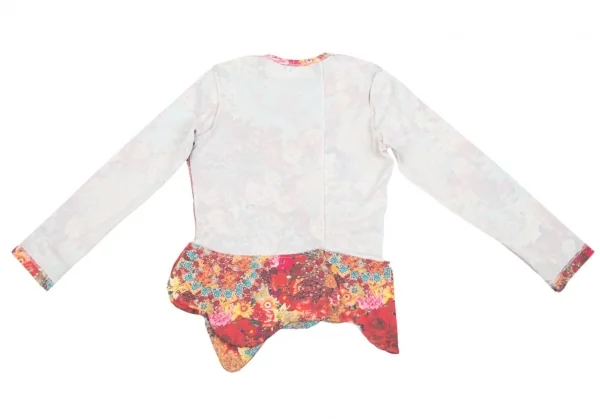 【SALE】コムデギャルソンCOMME des GARCONS フラワープリントインサイドアウト切替カットソー 白赤マルチS位 K-70209_010