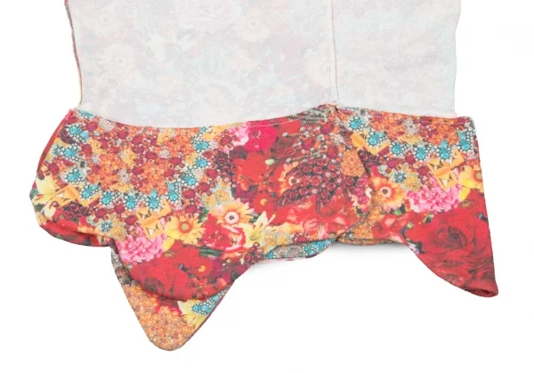 【SALE】コムデギャルソンCOMME des GARCONS フラワープリントインサイドアウト切替カットソー 白赤マルチS位 K-70209_015