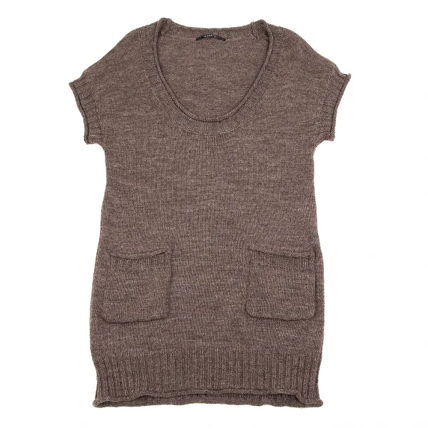 【SALE】リミフゥLIMI feu ウールローゲージニットチュニック 茶S K-70220_002