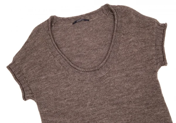 【SALE】リミフゥLIMI feu ウールローゲージニットチュニック 茶S K-70220_003