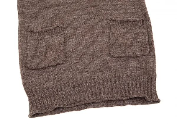 【SALE】リミフゥLIMI feu ウールローゲージニットチュニック 茶S K-70220_006