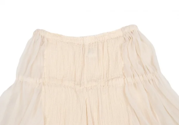 【SALE】イッセイミヤケISSEY MIYAKE me シースルー切り替えスカート オフホワイトL位 K-70250_003