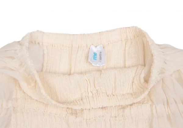 【SALE】イッセイミヤケISSEY MIYAKE me シースルー切り替えスカート オフホワイトL位 K-70250_004